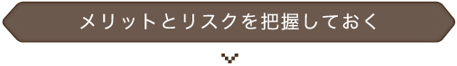 メリットとリスクを把握しておく